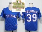2011 world series mlb Texas Rangers #39 Scott Feldman Blue