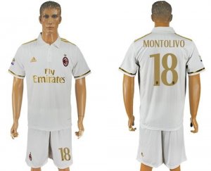 AC Milan #18 Montolivo Away Soccer Club Jersey