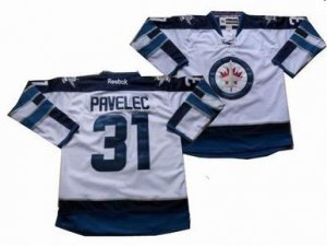 nhl jets #31 pavelec white