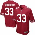 Mens Nike San Francisco 49ers #33 Rashard Robinson Game Red Team Color NFL Jersey