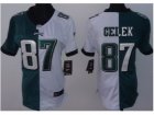 Nike Women Philadelphia Eagles #87 Brent Celek White-Green jerseys(Split)