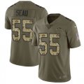 Nike Chargers #55 Junior Seau Olive Camo Salute To Service Limited Jersey