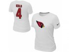 Women Nike Arizona Cardinals #4 Kolb Name & Number T-Shirt White