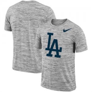 Los Angeles Dodgers Nike Heathered Black Sideline Legend Velocity Travel Performance T-