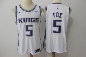 Kings #5 De\'Aaron Fox White Nike Authentic Jersey