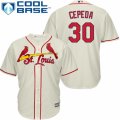 Mens Majestic St. Louis Cardinals #30 Orlando Cepeda Authentic Cream Alternate Cool Base MLB Jersey