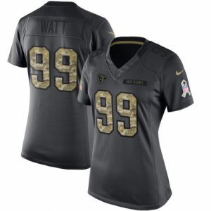 Women\'s Nike Houston Texans #99 J.J. Watt Limited Black 2016 Salute to Service NFL Jersey