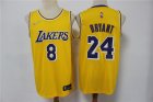 Lakers #8 & 24 Kobe Bryant Yellow Nike Diamond 75th Anniversary Swingman Jersey