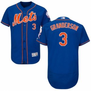 Men\'s Majestic New York Mets #3 Curtis Granderson Royal Blue Flexbase Authentic Collection MLB Jersey