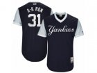 New York Yankees #31 Aaron Hicks â€™A-A Ronâ€˜ Majestic Navy 2017 Players Weekend Authentic Jersey