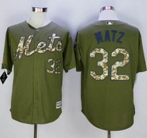 MLB Men New York Mets #32 Steven Matz Green Camo New Cool Base Stitched Jersey