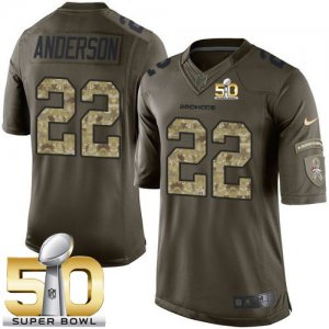 Nike Denver Broncos #22 C.J. Anderson Green Super Bowl 50 Men\'s Stitched NFL Limited Salute To Service Jersey