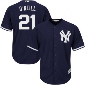 Men\'s Majestic New York Yankees #21 Paul O\'Neill Authentic Navy Blue Alternate MLB Jersey