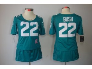 Nike Womens Miami Dolphins #22 Reggie Bush green Jerseys[breast Cancer Awareness]