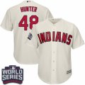 Youth Majestic Cleveland Indians #48 Tommy Hunter Authentic Cream Alternate 2 2016 World Series Bound Cool Base MLB Jersey