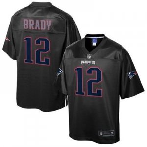 Nike New England Patriots #12 Tom Brady Black Men NFL Pro Line Black Reverse Fashion Game Jersey