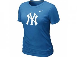 Women MLB New York Yankees Heathered L.blue Nike Blended T-Shirt