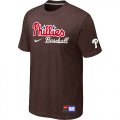 Philadelphia Phillies Nike Short Sleeve Practice T-Shirt Brown