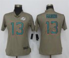 Nike Dolphins #13 Dan Marino Olive Women Salute To Service Limited Jersey