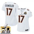 Women Nike Denver Broncos #17 Brock Osweiler White Super Bowl 50 Stitched NFL Game Event Jersey