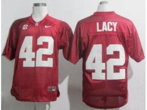 NCAA Alabama Crimson Tide #42 Eddie Lacy Red 2012 SEC Patch College Football Jerseys