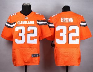 Nike Cleveland Browns #32 Jim Brown Orange jerseys(Elite)