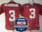 NCAA 2012 BCS National Championship PATCH Alabama Crimson Tide Richardson 3 Jersey Red