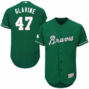 Men\'s Majestic Atlanta Braves #47 Tom Glavine Green Celtic Flexbase Authentic Collection MLB Jersey