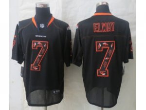 Nike Denver Broncos #7 Elway Black Jerseys(Lights Out Elite)