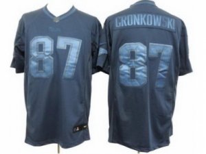 Nike New England Patriots #87 Rob Gronkowski Blue Jerseys(Drenched Limited)