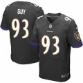 Mens Nike Baltimore Ravens #93 Lawrence Guy Elite Black Alternate NFL Jersey