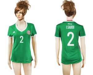 Womens Mexico #2 I.Saboi Home Soccer Country Jersey