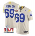 Nike Rams #69 Sebastian Joseph Day Bone 2022 Super Bowl LVI Vapor Limited Jersey