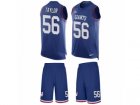 Mens Nike New York Giants #56 Lawrence Taylor Limited Royal Blue Tank Top Suit NFL Jersey