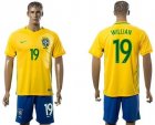 Brazil #19 Willian Home Soccer Country Jersey