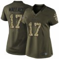 Women's Nike Baltimore Ravens #17 Mike Wallace Limited Green Salute to Service NFL Jersey