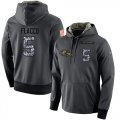 NFL Mens Nike Baltimore Ravens #5 Joe Flacco Stitched Black Anthracite Salute to Service Player Performance Hoodie