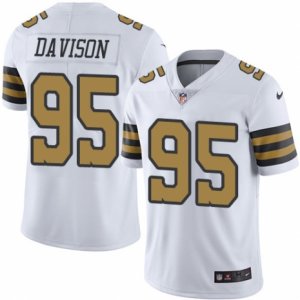 Mens Nike New Orleans Saints #95 Tyeler Davison Limited White Rush NFL Jersey