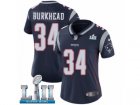 Women Nike New England Patriots #34 Rex Burkhead Navy Blue Team Color Vapor Untouchable Limited Player Super Bowl LII NFL Jersey