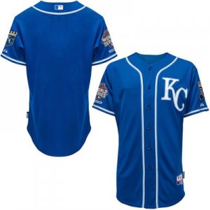 Men Kansas City Royals Blank Royal Cool Base 2015 World Series Champions MLB Jersey