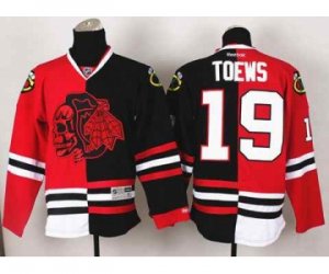 nhl jerseys chicago blackhawks #19 toews black-red[split][the skeleton head]