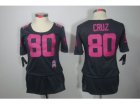 Nike Womens New York Giants #80 Victor Cruz Dark grey Jerseys(breast Cancer Awareness)