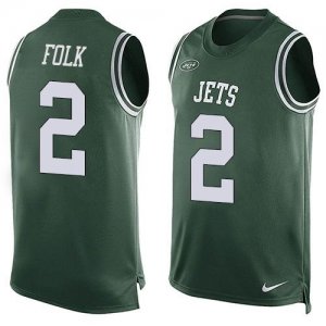 Nike New York Jets #2 Nick Folk Green Team Color Men Stitched NFL Limited Tank Top Jersey