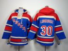 Youth nhl new york rangers #30 lundovist red-blue[pullover hooded sweatshirt]