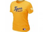 Women Detroit Tigers Nike Yellow Short Sleeve Practice T-Shirt