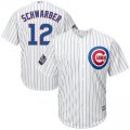 Men's Chicago Cubs #12 Kyle Schwarber Majestic White Cool Base 2016 World Series Jersey