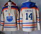 Mens Edmonton Oilers #14 Jordan Eberle Cream Sawyer Hooded Sweatshirt Stitched NHL Jersey