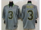 Nike NFL Seattle Seahawks #3 Russell Wilson grey jerseys[Elite Lights Out]