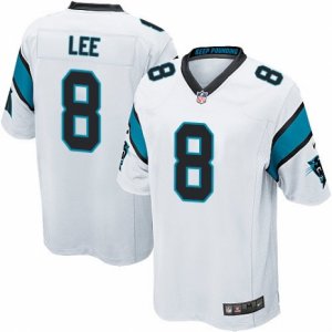 Mens Nike Carolina Panthers #8 Andy Lee Game White NFL Jersey