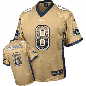 Nike St. Louis Rams #8 Sam Bradford Gold Jersey(Elite Drift Fashion)